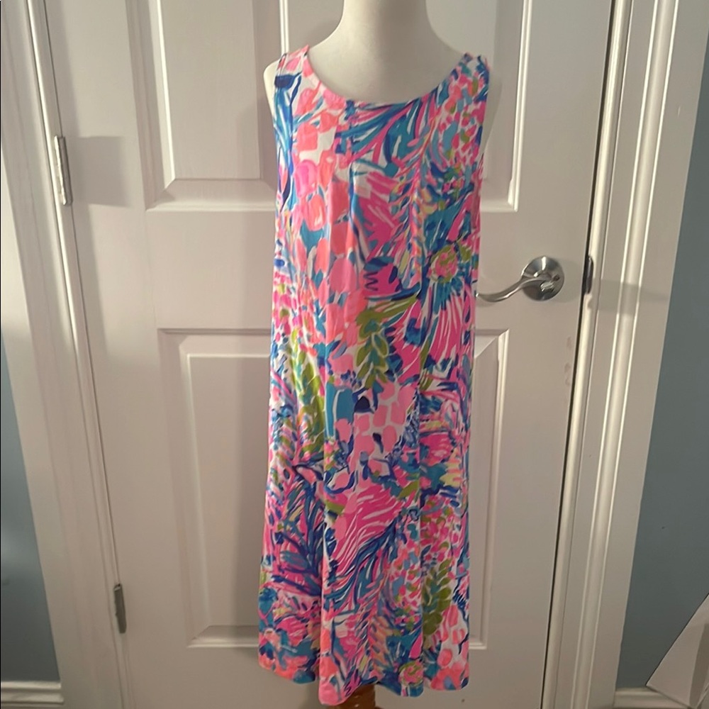 Lilly Pulitzer Pink and Blue Maxi Dress